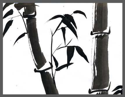 chinese brushpainting of bamboo