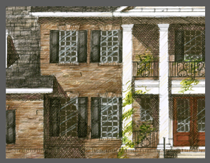 part of rendering brick house